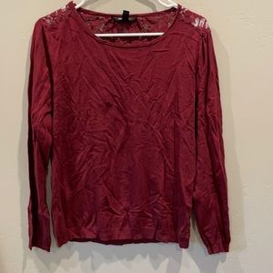 Maroon Sweater with Lace Back